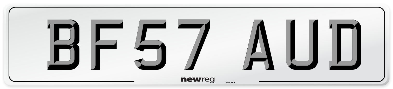 BF57 AUD Number Plate from New Reg
